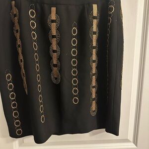 Etcetera Black Skirt with Gold Accents